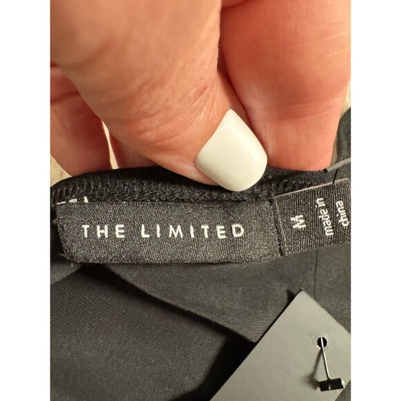 The Limited Dress Faux Wrap Sleeveless Black Fit Flare Size M Knit Stretch New - Picture 6 of 10